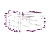 vidaXL Patio Footrest with Dark Gray Cushion Bamboo