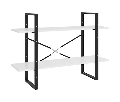 2-Tier Book Cabinet White 39.4"x11.8"x27.6" Engineered Wood