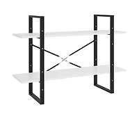 2-Tier Book Cabinet White 39.4"x11.8"x27.6" Engineered Wood