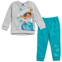 Encanto Girls Mirabel Fleece Pullover Sweatshirt and Pants Set