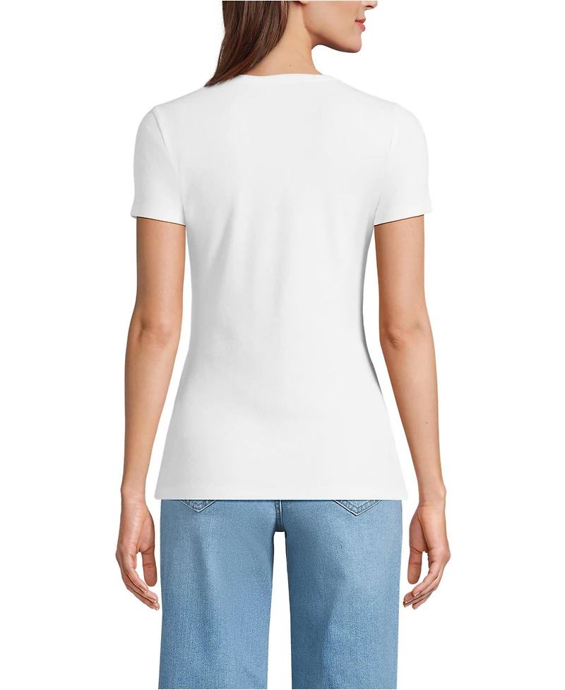 Lands' End Women's Tall Micro Rib T-Shirt