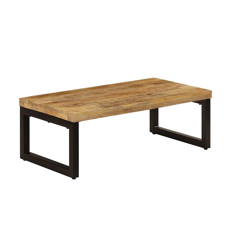 vidaXL Coffee Table 39.4"x19.7"x13.8" Solid Mango Wood and Steel