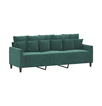 vidaXL 3-Seater Sofa Dark Green 70.9" Velvet