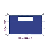 vidaXL Gazebo Sidewalls with Windows 2 pcs Blue