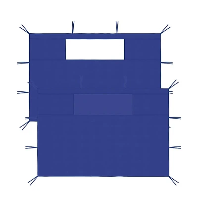 vidaXL Gazebo Sidewalls with Windows 2 pcs Blue