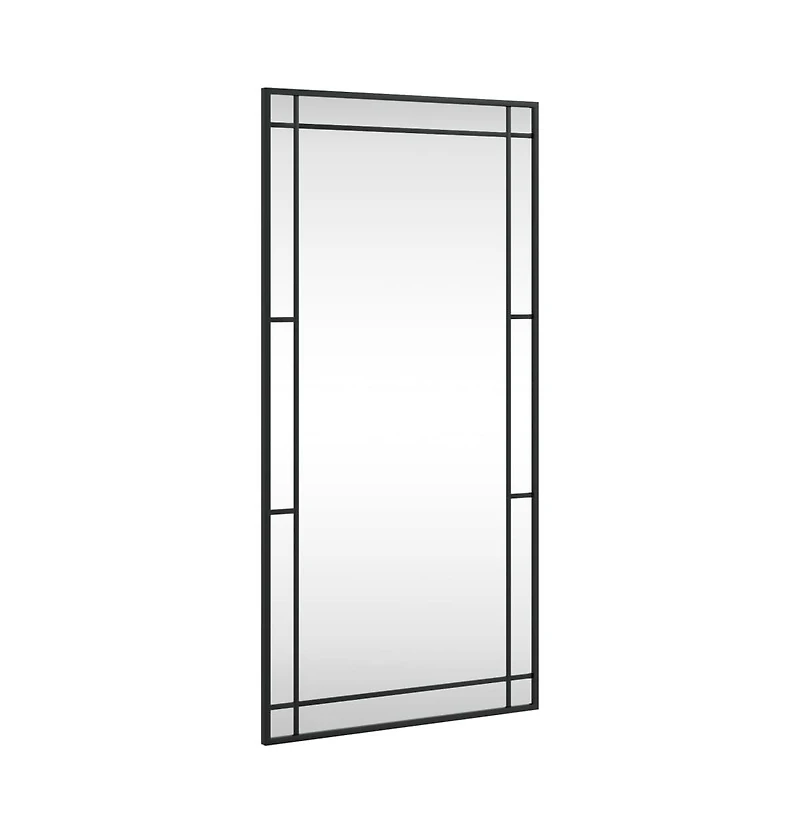 vidaXL Wall Mirror Black 19.7"x39.4" Rectangle Iron