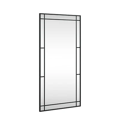vidaXL Wall Mirror Black 19.7"x39.4" Rectangle Iron