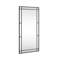 vidaXL Wall Mirror Black 19.7"x39.4" Rectangle Iron