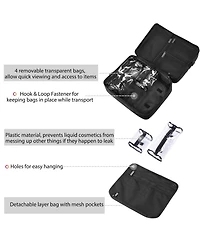 Byootique Makeup Bag Soft Sided Cosmetic Train Case 2 Layer Hangbag 4 Pouches
