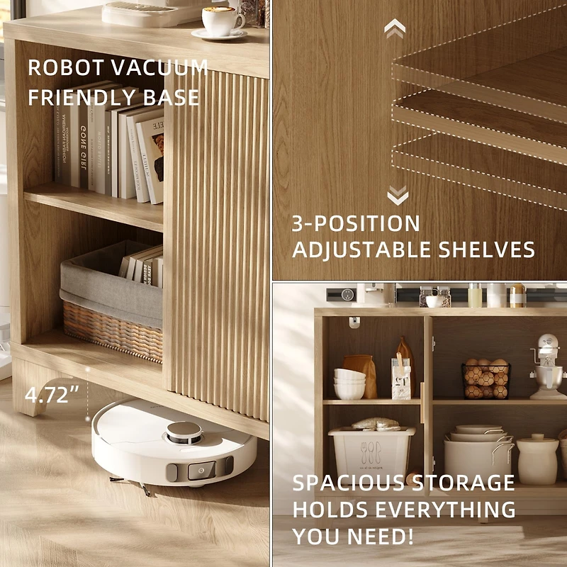 Sugift 48 Inch Farmhouse Console Table with 2 Drawers and Open Storage Shelf for Hallway