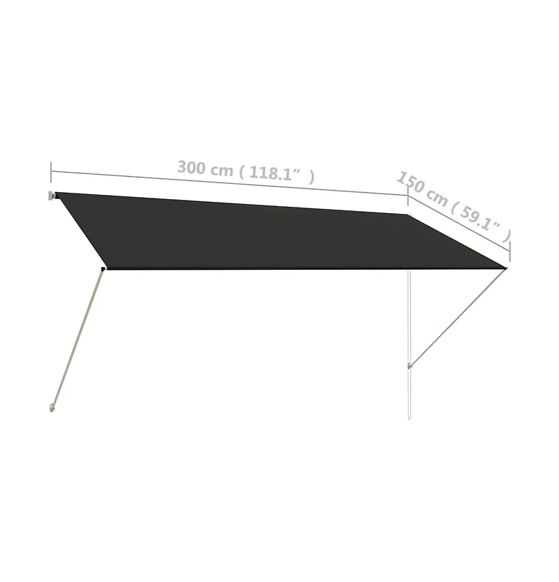 Retractable Awning 118.1"x59.1" Anthracite