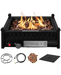 Inolait 16.5 Inch Tabletop Propane Fire Pit with Simple Ignition System-Black