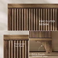 Console Table with Open Shelf Gold Metal Frame Living Room Hallway-White