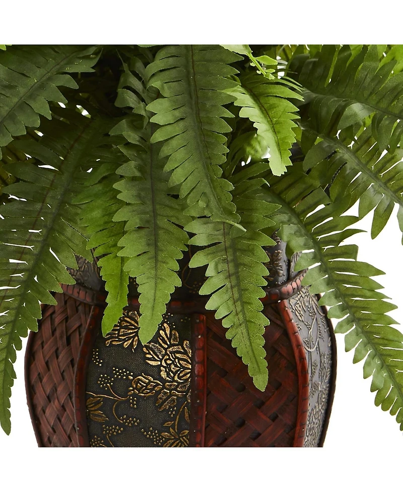 Slickblue Boston Fern Artificial Plant in Decorative Planter