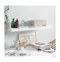 Floating Wall Shelf High Gloss White 31.5"x9.3"x1.5" Mdf