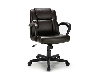 Skonyon Adjustable Leather Executive Office Chair Computer Desk Chair with Armrest