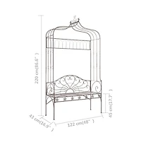 vidaXL Patio Bench 48" Iron Antique