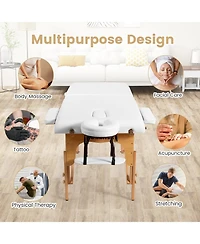 Skonyon Portable Adjustable Facial Spa Bed with Carry Case-White