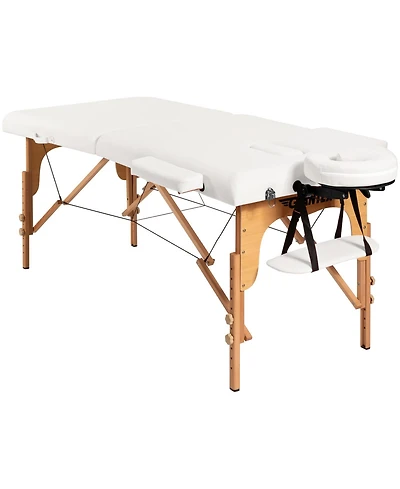 Skonyon Portable Adjustable Facial Spa Bed with Carry Case-White