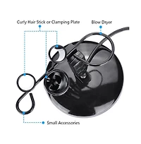 Byootique 2Pcs Tabletop Blow Dryer Hair Iron Holder Hair Tool Salon Appliance Stand w/ 3 Outlets