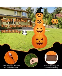 Vebreda 8 Feet Inflatable Halloween Pumpkins Stack with Built-in Led Lights