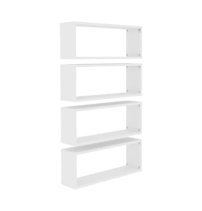 vidaXL Wall Cube Shelves 4 pcs 23.6"x5.9"x9.1" Engineered Wood