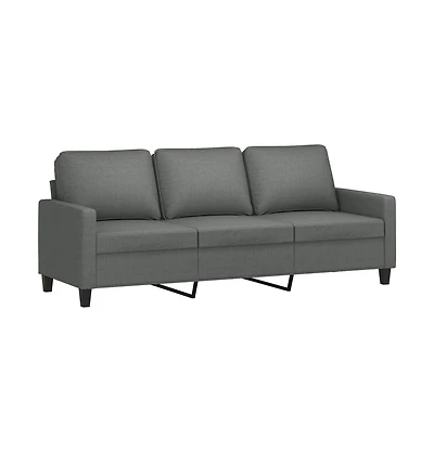 vidaXL 3-Seater Sofa Dark Gray 70.9" Fabric