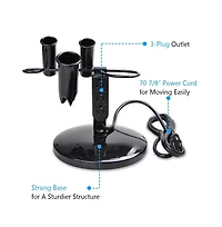 Byootique 2Pcs Tabletop Salon Appliance Holders Hair Tool Stands Blow Dryer Hair Iron w/ 3 Outlets