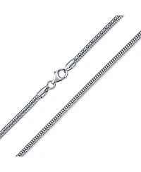 Bling Jewelry Flexible Strong Thick 320 Gauge 3MM Sterling Silver Magic 8-Sided Snake Chain Necklace Inch