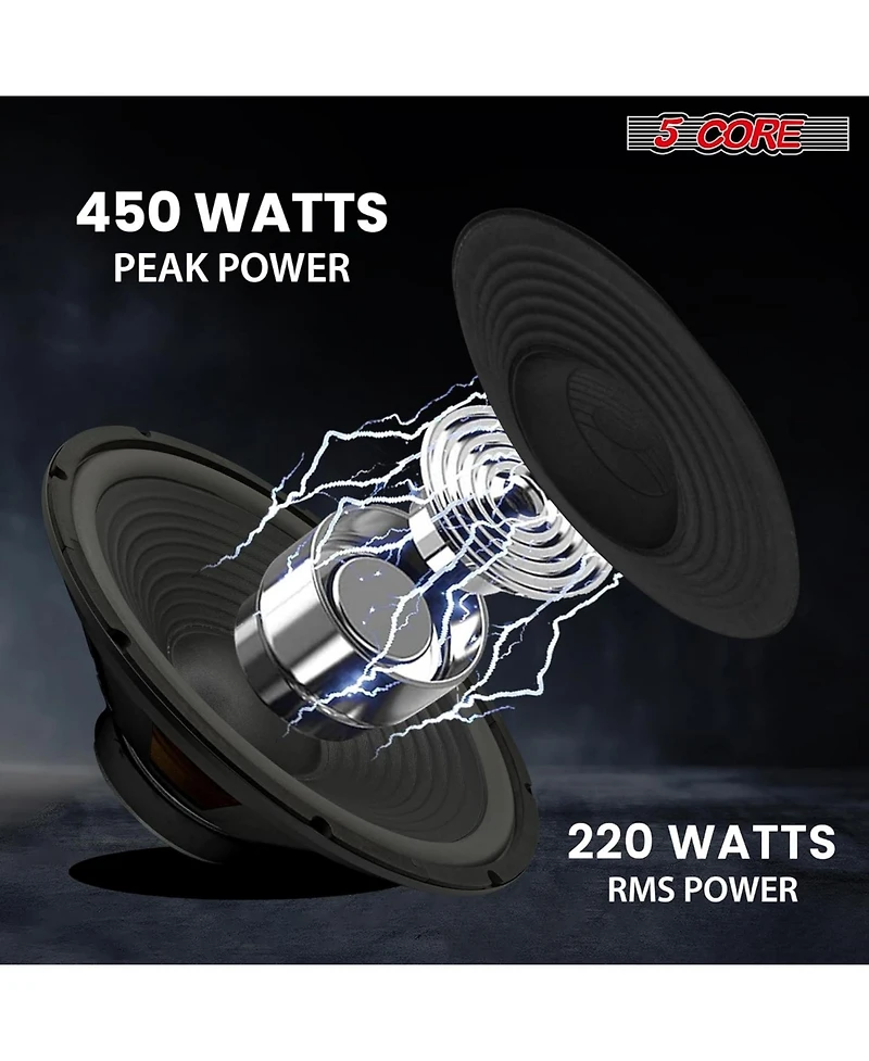 5 Core Subwoofer Speaker 15 Inch Car Subs 450W Max Pro Audio 4Ohm Replacement Subwoofers Para Carro - 2PCS