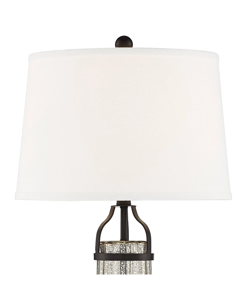 Franklin Iron Works Arian 27 1/2" Tall Modern Table Lamps Set of 2 Oil Rubbed Bronze Finish Metal Mercury Glass Living Room