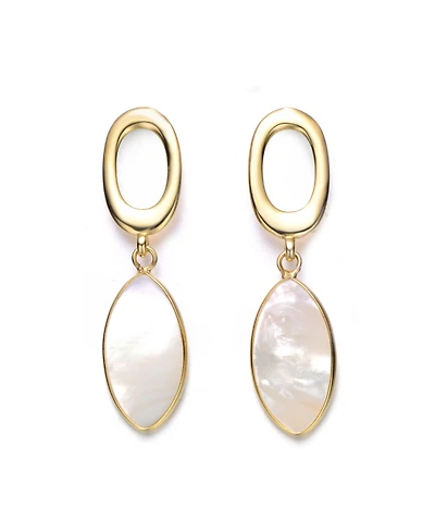 Sterling Silver with 14K Gold Plated Pearl Drop Earrings