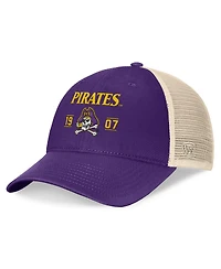 Top of the World Men's Purple Ecu Pirates Heritage Waylon Trucker Adjustable Hat