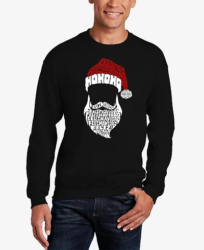 La Pop Art Men's Feliz Navidad Santa Claus Word Art Crewneck Sweatshirt