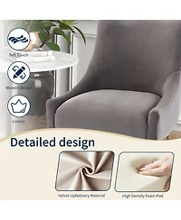 Boyel Living Velvet Dining Chair with Pulling Handle and Adjustable Foot Nails(Set of 2)
