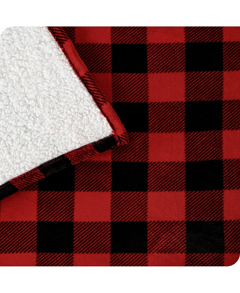 Bare Home Fleece Sherpa Full/Queen Blanket - Buffalo plaid