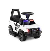 Givimo 6V Kids Ride On Police Car with Real Megaphone and Siren Flashing Lights