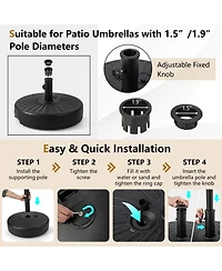 Givimo 20 Inch Fillable Heavy-Duty Round Umbrella Base Stand