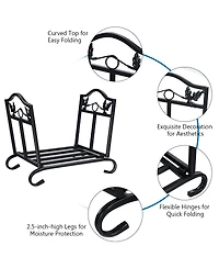 Givimo Foldable Firewood Log Rack Steel Wood Storage Holder