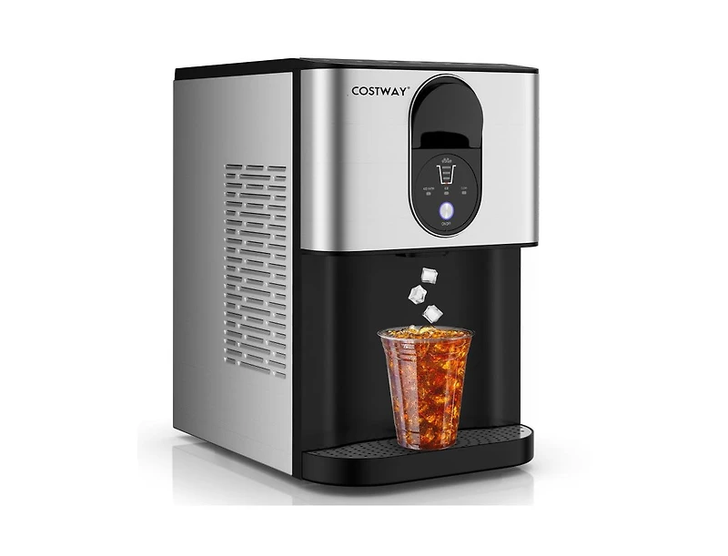 Slickblue Self Dispensing Nugget Ice Maker Countertop with Soft Chewable Pellet Ice Cubes