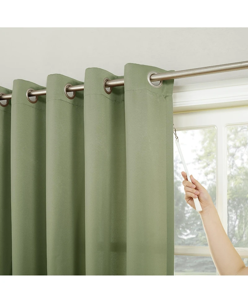 Sun Zero Grant Room Darkening Grommet Sliding Patio Door Curtain Panel
