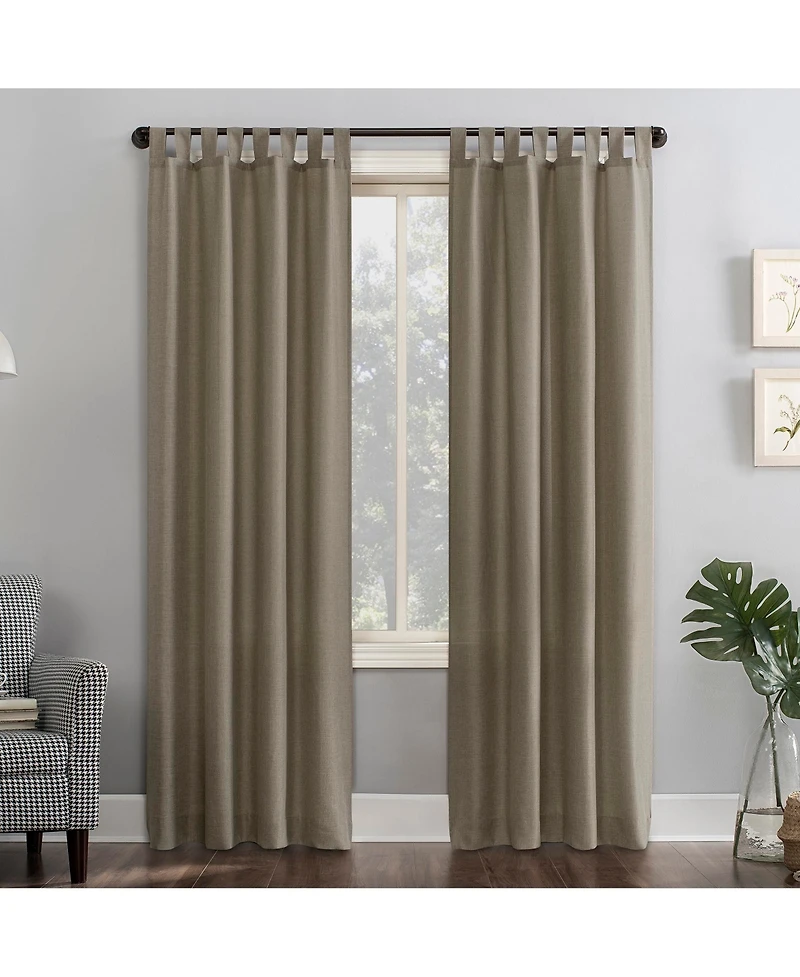 Clifford Heathered Texture Semi-Sheer Tab Top Curtain Panel