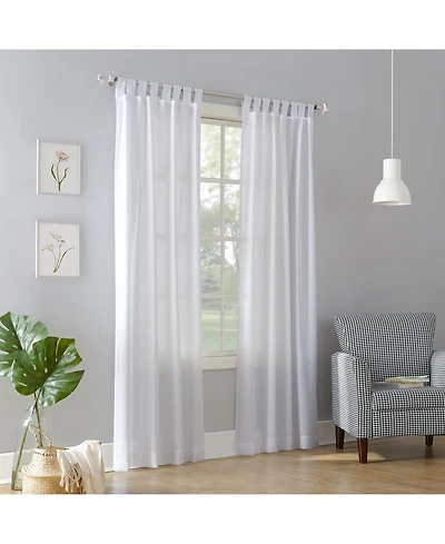 Clifford Heathered Texture Semi-Sheer Tab Top Curtain Panel