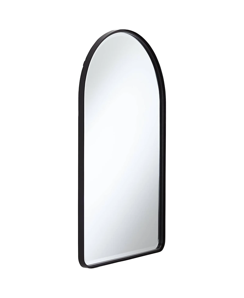 Uttermost Clara Arch Top Vanity Decorative Wall Mirror Modern Beveled Matte Black Metal Frame 24" Wide for Bathroom Bedroom Living Room Home Entr