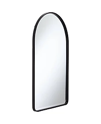 Uttermost Clara Arch Top Vanity Decorative Wall Mirror Modern Beveled Matte Black Metal Frame 24" Wide for Bathroom Bedroom Living Room Home Entr