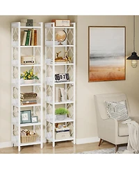 Tribesigns 78.7 Inch Extra Tall Narrow Bookshelf, 7 Tier Skinny Bookcase for Small Spaces, Freestanding Display Shelves
