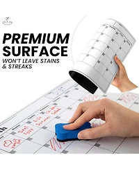 Magnetic Dry Erase Calendar Whiteboard Kit for Fridge Includes Magnetic Notepad, 4 Colored Markers, & Eraser