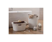 Superio Ribbed Design Laundry Hamper, 40 L Lilac Laundry Hamper