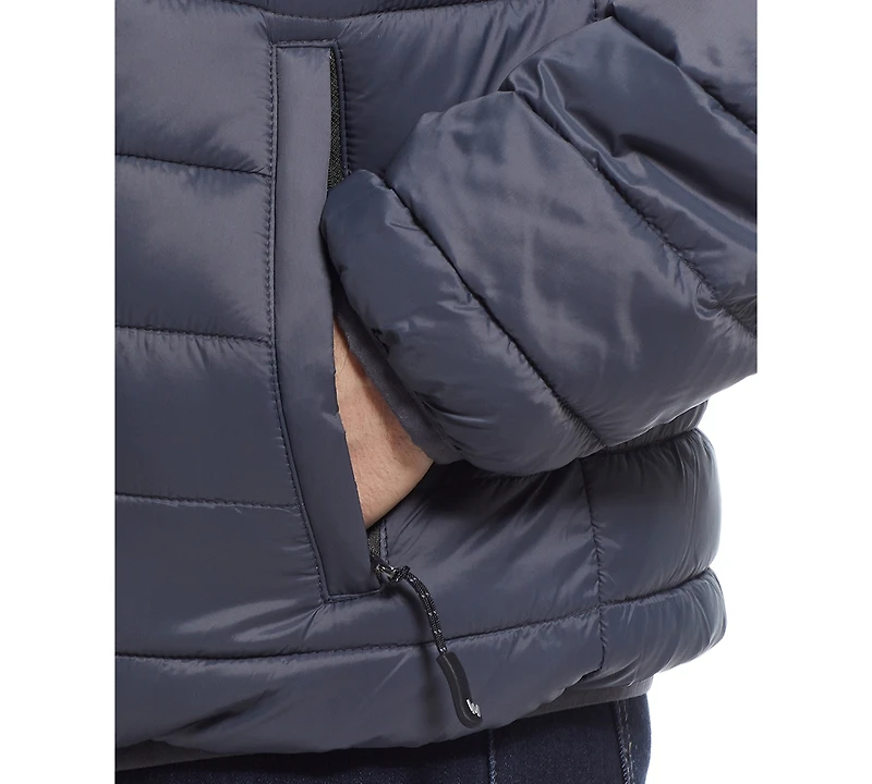 Weatherproof Men's Packable Neck Pillow Zip-Front Quilted Jacket