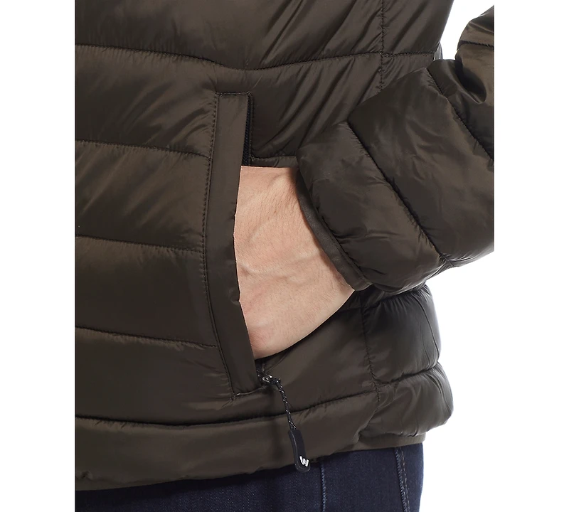 Weatherproof Men's Packable Neck Pillow Zip-Front Quilted Jacket